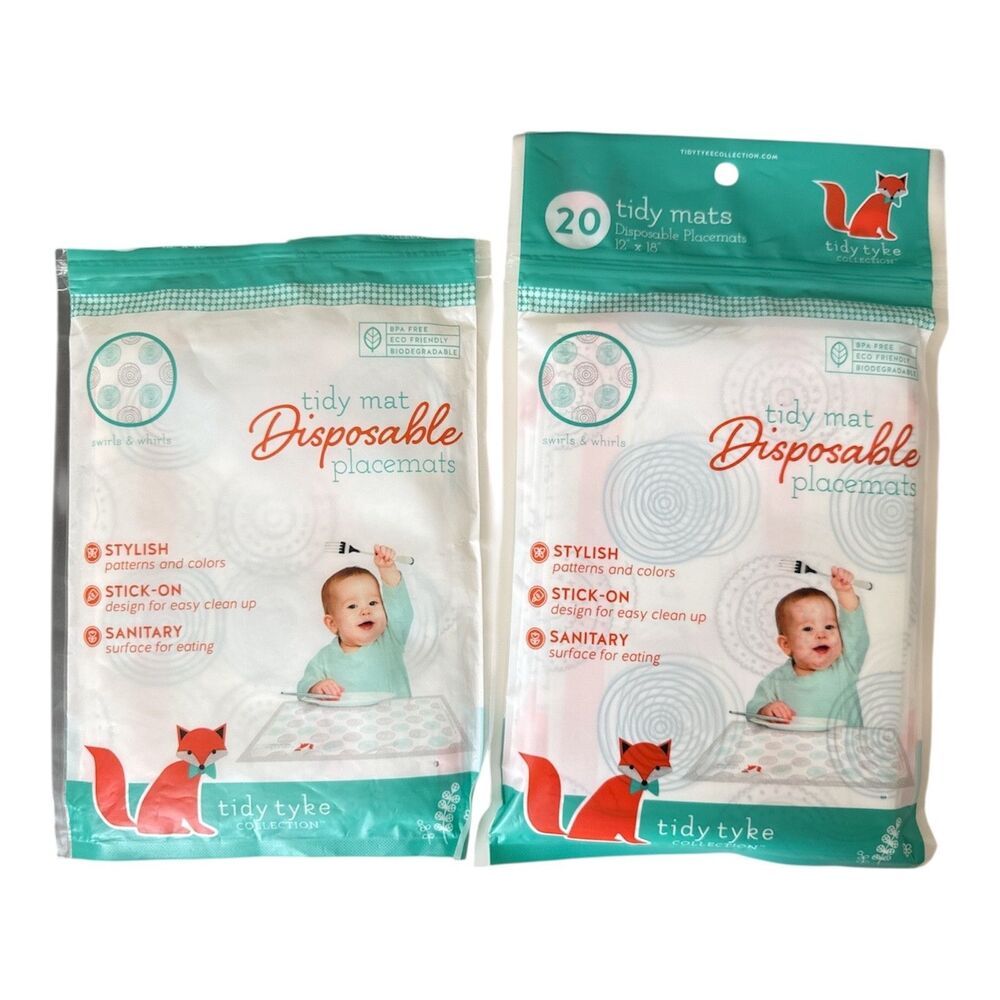 Disposable Placemats For Baby Toddler Restaurant Eating Out 26 Total, 12 x 18"